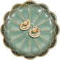 uxcell 1Pcs Ceramics Jewelry Plate, Sunflower Shape Key Holder Bowl for Entryway Table Decor Small Ring Tray Dish Gift for Women Girlfriend, Dark green