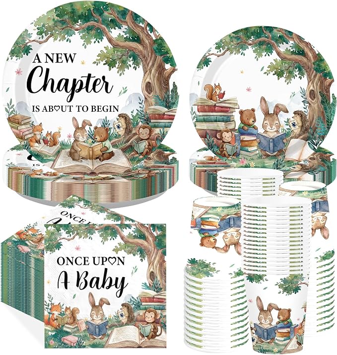 250Pcs Storybook Baby Shower Party Supplies by Greencian