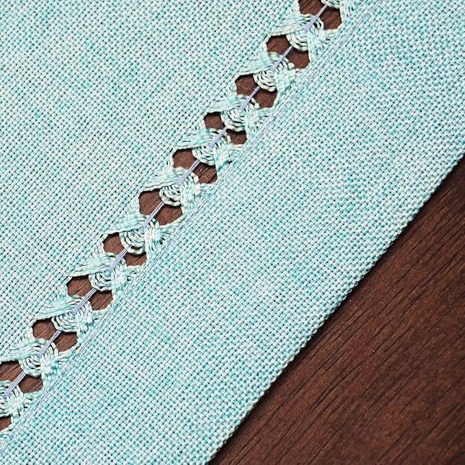 Grelucgo Handcrafted Solid Color Dining Table Runner, Dresser Scarf, - Image 3