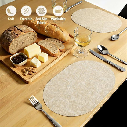 Placemats Set of 8, 11.8 x 17 Inch, Waterproof Wipeable Reversible PU Placemat - Image 6