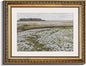 InSimSea Retro Gold Framed Wall Art, Home Room White Flowers Grassland Vintage Wall Decor, Canvas Print Artwork, Farmhouse Country Decor, Antique Picture Frame Floral Paintings, 11x14 Inch