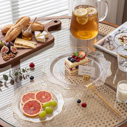 350Pcs Clear and Gold Plastic Plates - Image 4