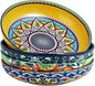 HENXFEN LEAD 33 oz Ceramic Pasta Bowls Set of 4, 8 Inch Wide & Shallow Bowls – Colorful Serving Bowls for Salad, Soup, Pasta, Microwave & Dishwasher Safe