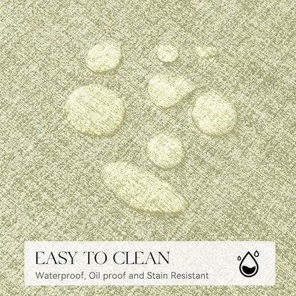 MOSAYT Faux Leather Placemats Set of 4, Heat Resistant Vinyl Place Mats with Coasters, Wipeable Washable Waterproof Oil Proof Table Mats for Kitchen Dining Indoor Outdoor, 12" x 17", Sage Green