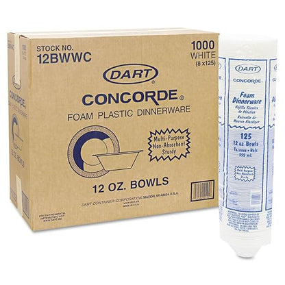 Dart 12BWWCR Concorde Foam Bowl, 10 12oz, 125 per Pack - Image 3