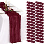 30 Pack Cheesecloth Table Runner 10FT Burgundy Red Table Runner Boho Gauze by Showgeous