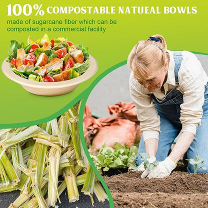 greensight 16oz Compostable Disposable Paper Bowls: 150 Pack Party Serving Bowls - Image 4