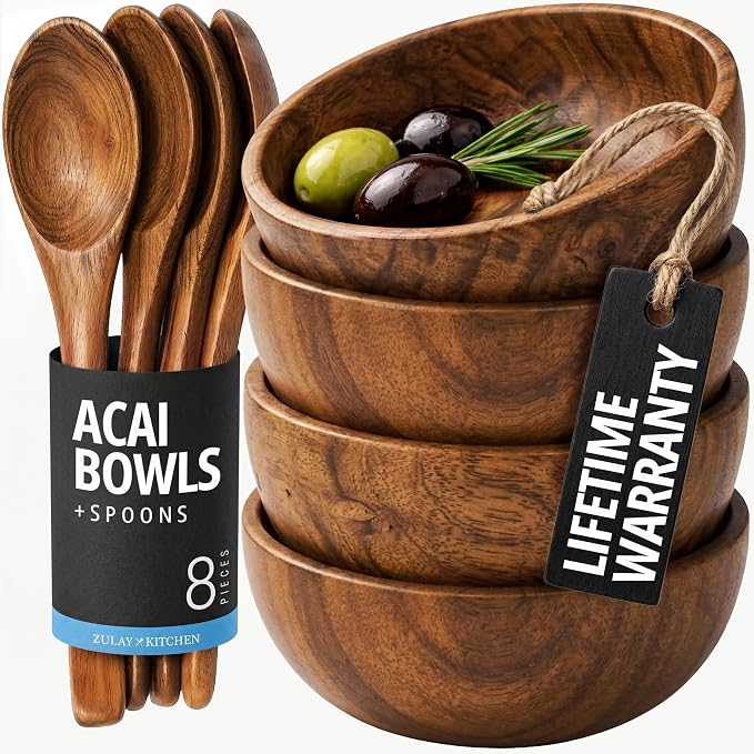 Zulay Kitchen Teak Wood Dipping Bowls by ZulayKitchen
