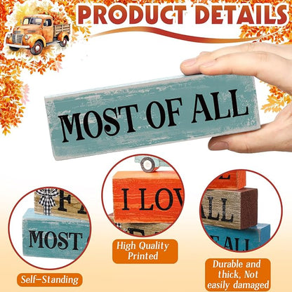 4 Pcs Thanksgiving Decoration for Home Fall Truck Decor Fall Tiered Tray Decor - Image 6