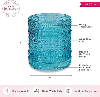 Kate Aspen Hobnail Beaded Drinking Glasses Vintage Glassware Set | Cocktail - Image 6