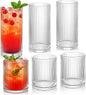 Ribbed Drinking Glasses 6pcs, 12oz and 10oz Glassware, Tumbler Glasses Cup Set by Lumkit
