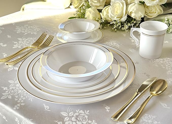 " OCCASIONS " 40 Piece Plates Pack, Heavyweight Disposable Wedding Party - Image 3