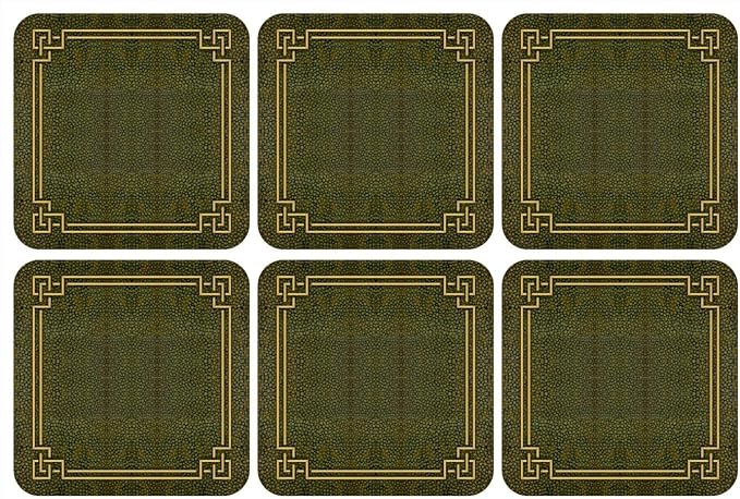 Pimpernel Shagreen Leather Coasters Set of 6 by Pimpernel