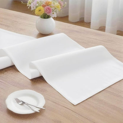 MEANMOY White Table Runner 108 Inches Long Waterproof Table Runners | Washable - Image 3