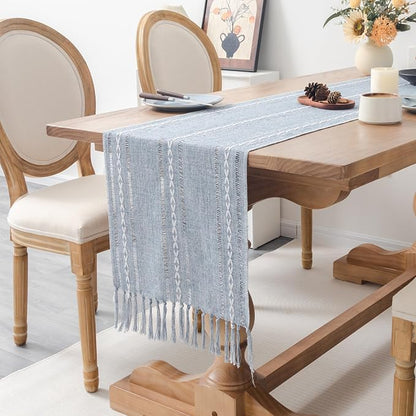 Farmhouse Rustic Blue Table Runner - Image 2