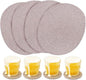 4 Pack Oval Woven Placemats, Mix Brown Cotton Plate Chargers with 4 Pack Round Coasters, Thick Heat Insulation Mats Household Table Mats Braided Bowl Mats Fabric Rustic Placemats for Dining