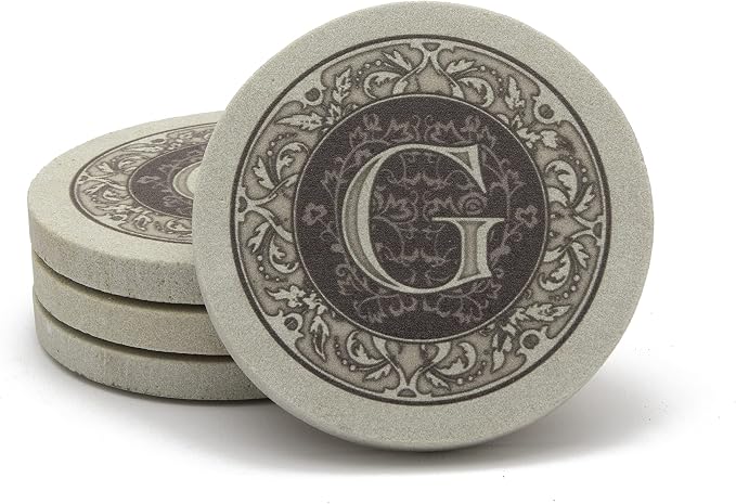 Thirstystone Monogram Coasters, All Natural Stone - Image 4