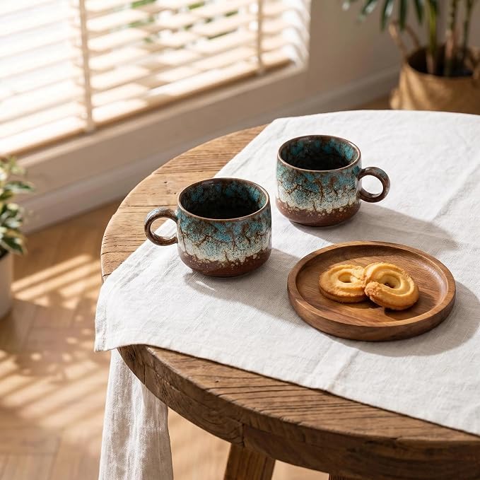 Japanese Tea Cups Set of 4pcs, 7oz Elegant Ceramic Matcha Cups - Image 5