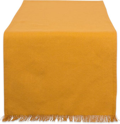 DII Everyday Collection, Fringed Solid Tabletop, Table Runner, Pumpkin Spice by DII