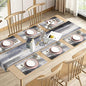 Emvency Table Runner and Placemats Set of 6, Abstract Gray Grey | Dark Art by Emvency