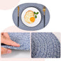 6 Pack Oval Woven Placemats, 12x16 inches Mix Rainbow Oval Plate Charger Cotton Heat Resistant Non-Slip Weave Place Mats Farmhouse Straw Braided Rattan Tablemats Wicker Placemats for Dining