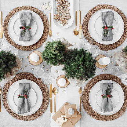 Christmas Napkin Rings Set of 12, Pine Needles Wreath - Image 6