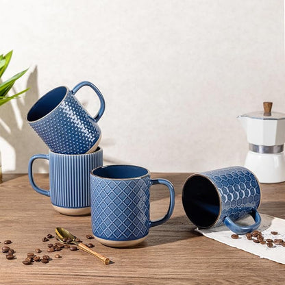 GBhome Coffee Mugs Set of 4, 16 oz Blue Coffee Cups - Image 6
