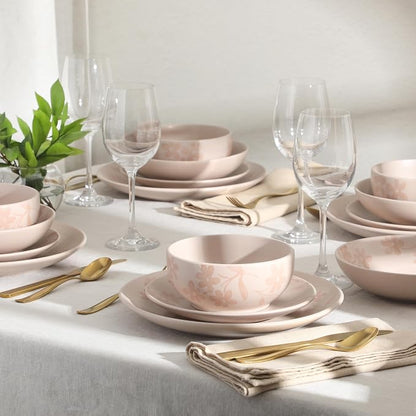 Gibson Home Admiral Hall Plates and Bowls Set, 16-Piece Floral Dinnerware Set - Image 7