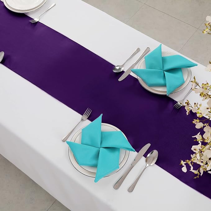 Horbaunal 24 Pack Purple Satin Table Runner 12 x 108 Inch | Smooth Table Runners - Image 4