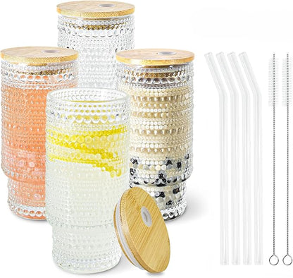 4 Pcs 11 oz Drinking Glasses Cups Set by ICESIP