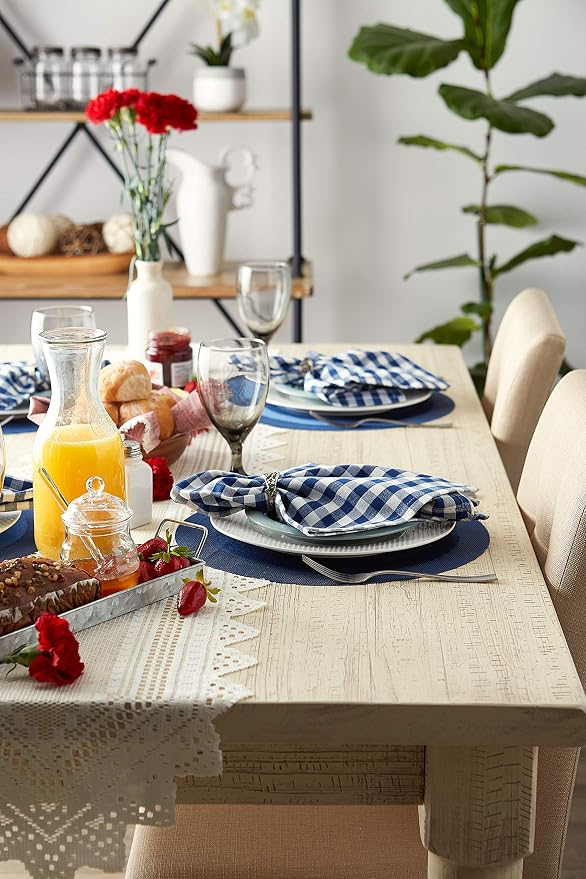 DII PVC Tabletop Collection Woven Indoor/Outdoor, Round Placemat Set, Nautical - Image 8