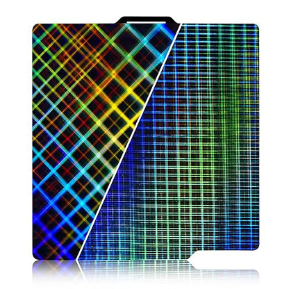 IdeaFormer Smooth Rainbow Plaid+Rainbow Mesh PES Build Plate 257x257mm, PES Spring Steel Sheet Platform for Bambu Lab A1/X1C/X1/X1E/P1P/P1S 3D Printers Bed