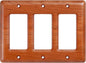 Elegant Cherry Wood Triple Toggle Light Switch Cover Plate – Perfect Replacement for Triple Switch Plates, Stylish Design for Modern Interiors