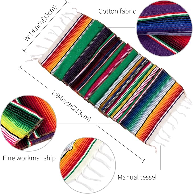 Mexican Table Runner Fiesta Mexican Theme Party Decoration - Image 6