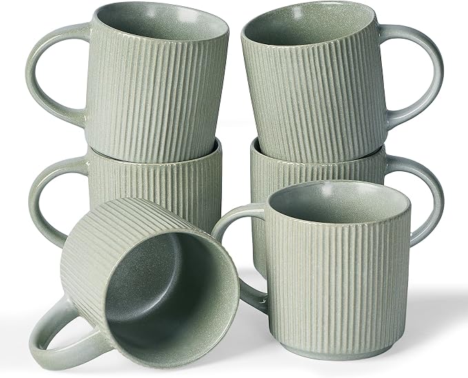 famiware Coffee Mug Set for 6, Star 12 oz Catering Mugs Cup Set by Famiware