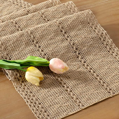 Boho Table Runner Summer Farmhouse Rustic Dining Dresser Scarf Home Decor | - Image 4