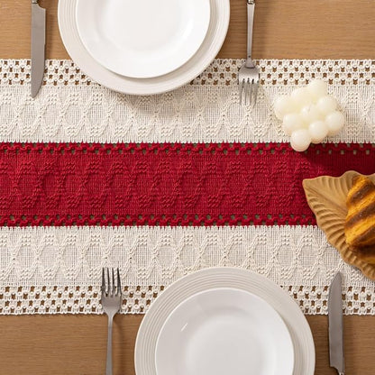 Boho Table Runner Summer Farmhouse Rustic Dining Dresser Scarf Home Decor | - Image 5