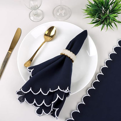 CLEENTABLE Epoxy Resin Napkin Rings Set of 12 - Rustic Napkin Holders for Dining Tableware, Dinning Table, Everyday, Wedding, Anniversary Festival Thanksgiving Party of Table Setting (Black White)