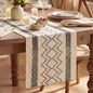 Artoid Mode Dark Grey Stripe Diamond Woven Table Runner 12x36 Inch | Holiday by ArtoidMode