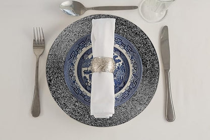 Lightnpro Round Black Beaded Placemats Set of 4 - Handcrafted Decorative Table Chargers - Elegant Farmhouse Table Mats for Dining, Holiday Dinner, Parties, Wedding & Home Décor - 13 Inch Black