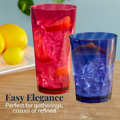 US Acrylic Optix Plastic Reusable Drinking Glasses 14oz Rocks & 20oz Water Cups - Image 5