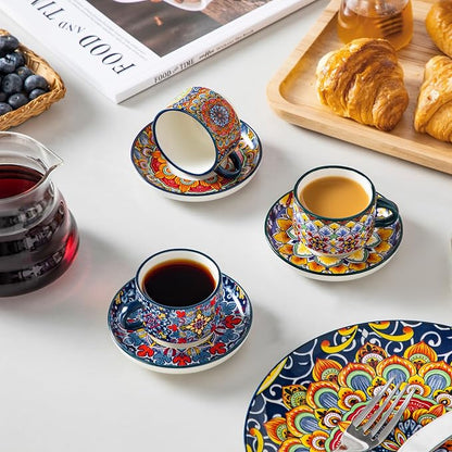 vancasso 2.5 Oz Stackable Espresso Cup Set of 4, Ceramic - Image 5