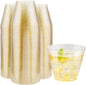 I00000 60 pcs Gold Plastic Cups - 9 OZ Hard Gold Glitter Plastic Cups For Cocktail and Drinking - Premium Disposable Cup with Gold Glitter For Fancy Wedding Party Cup