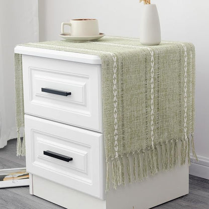 Farmhouse Rustic Sage Green Table Runner - Image 2
