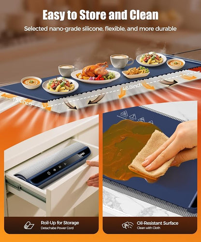 Warming Mat for Food, 46x15 Inch, Dark Blue, Fast Heat, Child Lock | Includes - Image 5