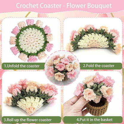 Crochet Coasters Crochet Flower Coaster - Image 3