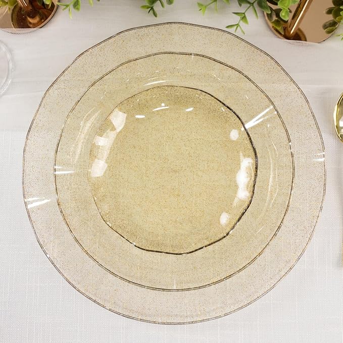 Efavormart 10 Pack Gold Glitter Plastic Dessert Plates - Image 5