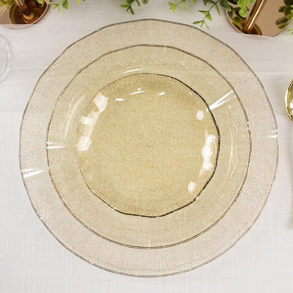 Efavormart 10 Pack Gold Glitter Plastic Dessert Plates - Image 5