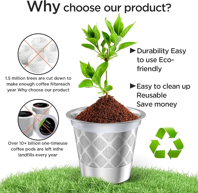 Reusable k Cup Coffee Filters, Universal stainless steel Refillable k Cups - Image 4