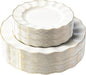 72PCS Ivory White Plastic Plates, Heavy Duty Disposable Party Plates with Gold Rim, 36 Dinner and 36 Dessert for Parties and Wedding